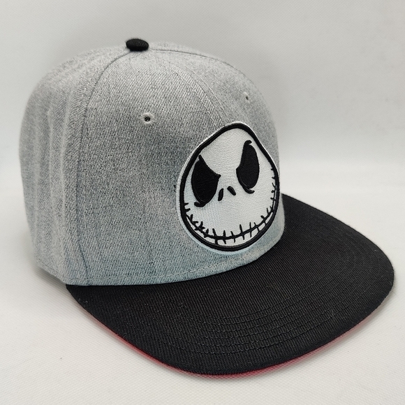 Nightmare Before Christmas Hat Jack Skellington Snapback Cap Gray and Red Disney - Picture 1 of 9